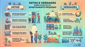 Descubra o que é mito e o que é verdade sobre morar em apartamento pequeno: espaço, organização, valorização e qualidade de vida. Veja a real